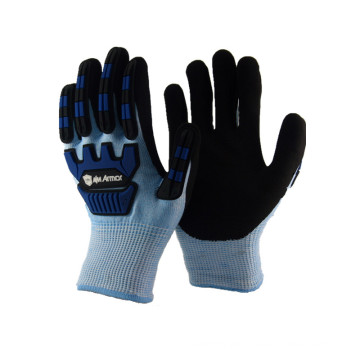 NMSAFETY blaue anti-impact und schnittfeste Winterhandschuhe